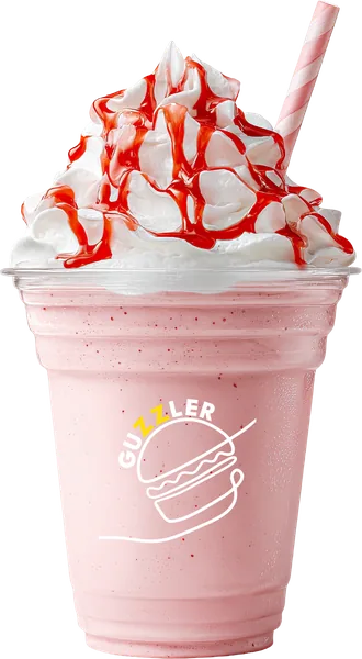 Malteada Guzzler de fresa con crema batida